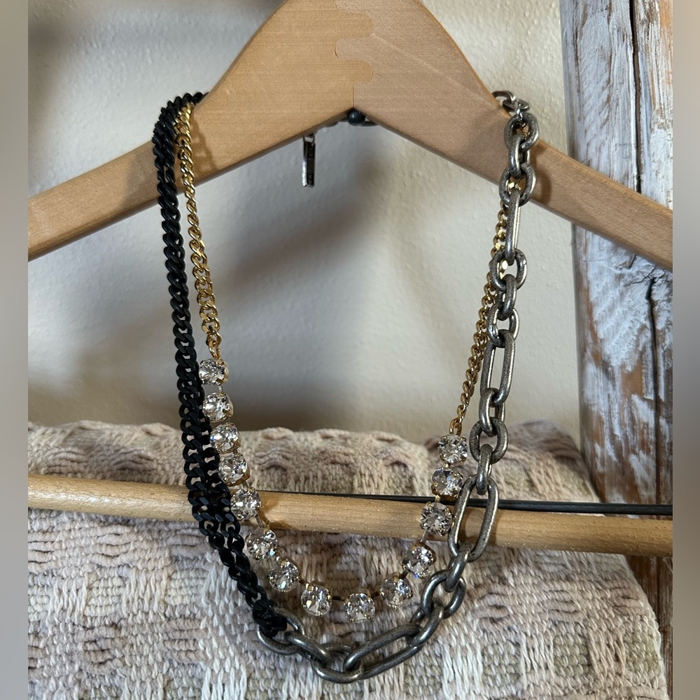 Tova mixed metal cricket necklace